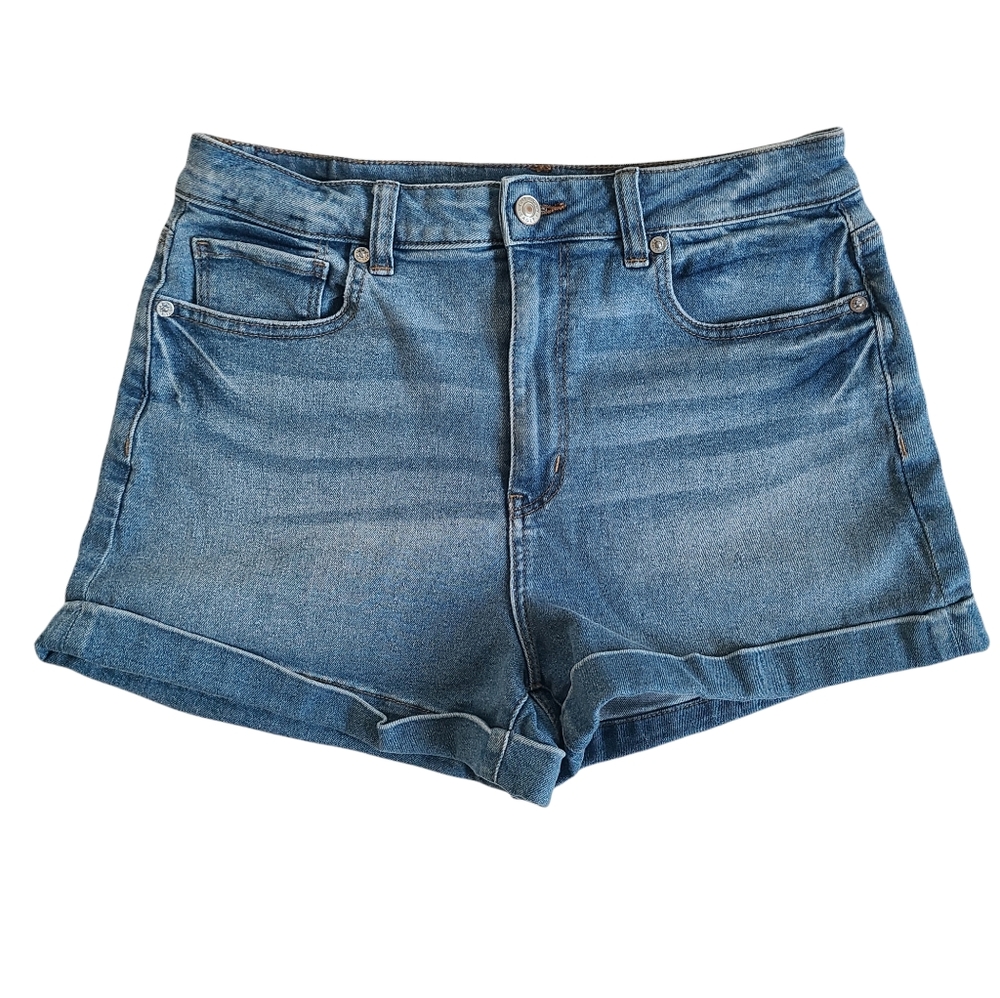 American Eagle Stretch Light Wash Denim Mom Shorts